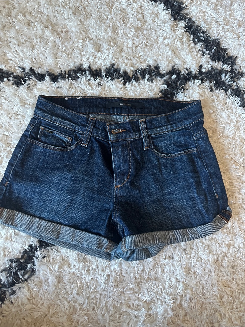 Joe’s Dark Blue Denim Roll-Cuff Women's Shorts